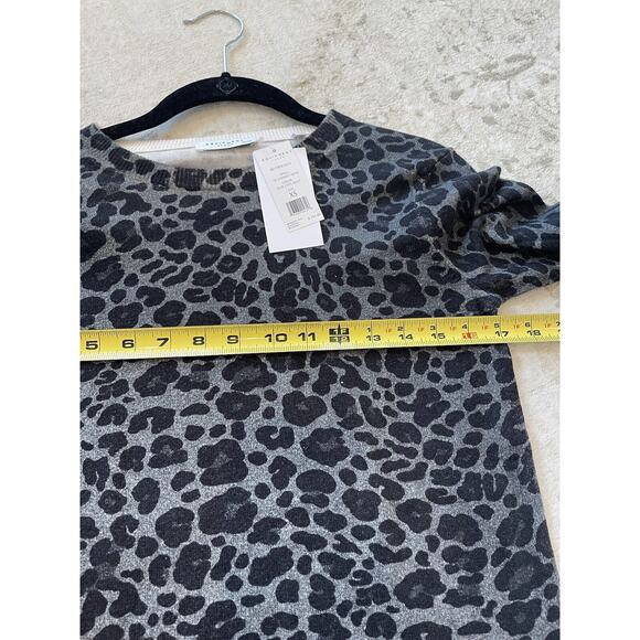 Equipment REI Crew Neck Leopard Print Sweater Black Gray Cotton Cashmere XS‎ NWT - Picture 7 of 8